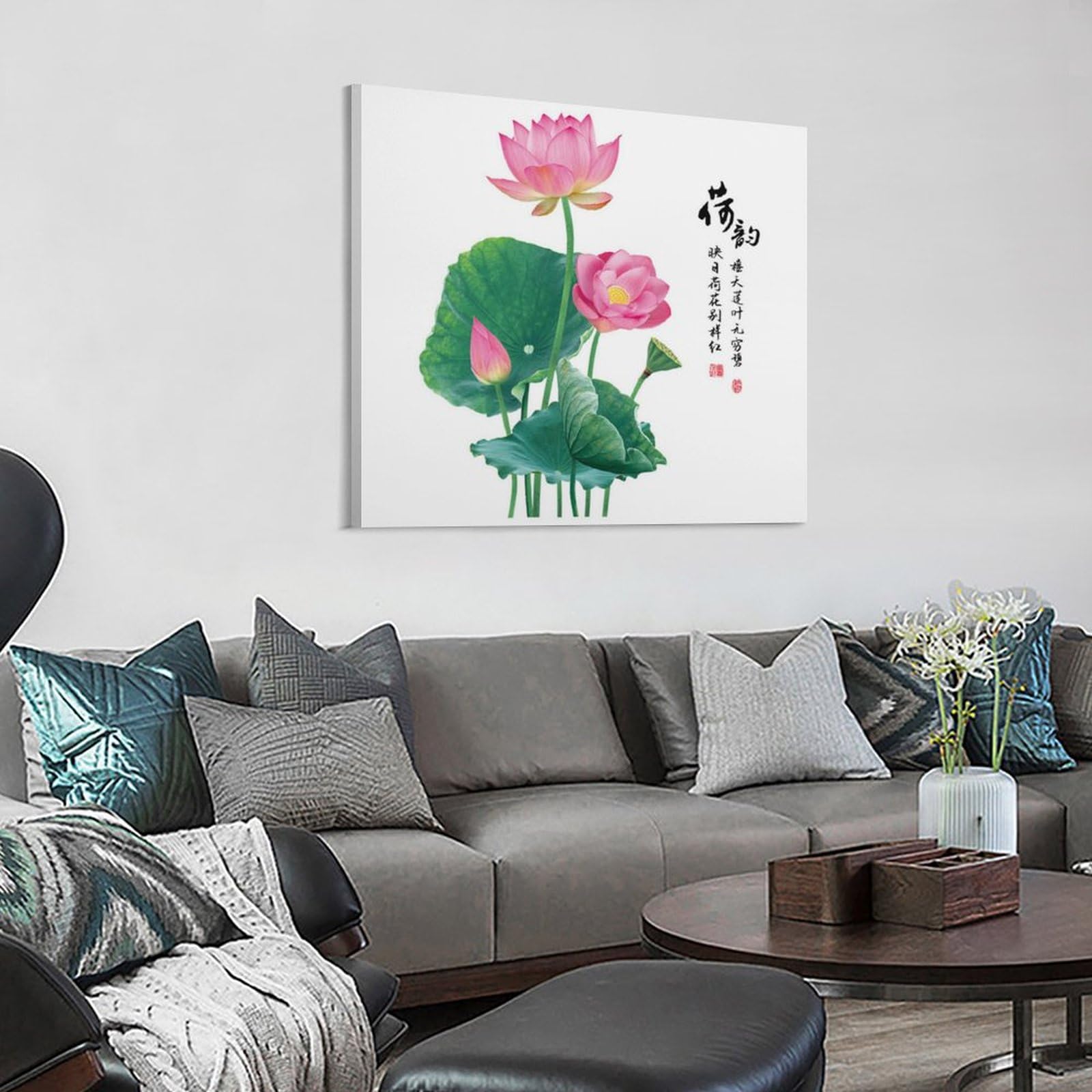 Amazon.co.jp: 蓮の花 ハスの花 ハスの葉 睡蓮 アートポスター ホーム