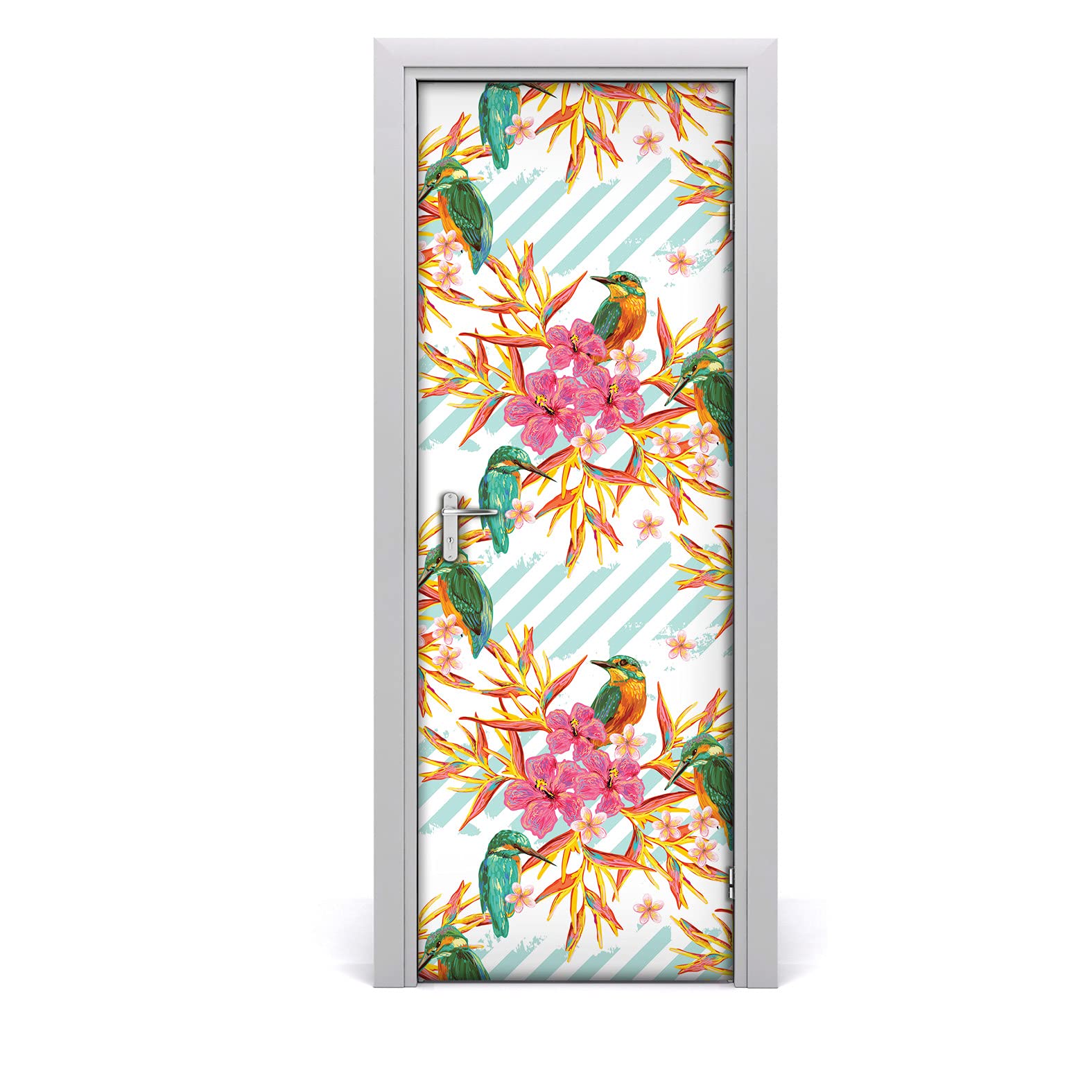Papier peint sur la porte motif Summer Birds pour salon et chambre