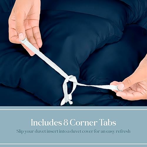 Miniatura 3 de ROYALE LINENS Edredón de tamaño Queen - Edredón acolchado suave para todas las estaciones con 8 pestañas en las esquinas - Edredón de cama