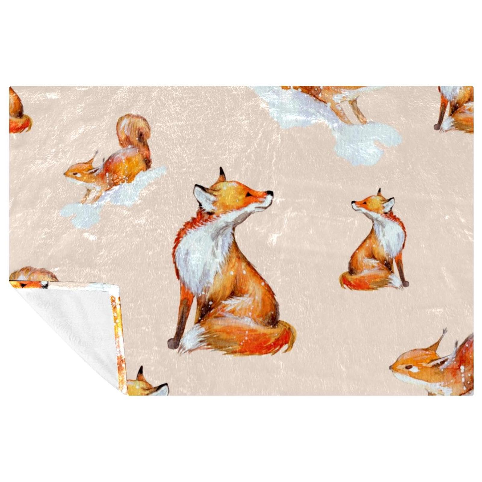 Couverture anti-froid renards 150x100 pour literie et voyage