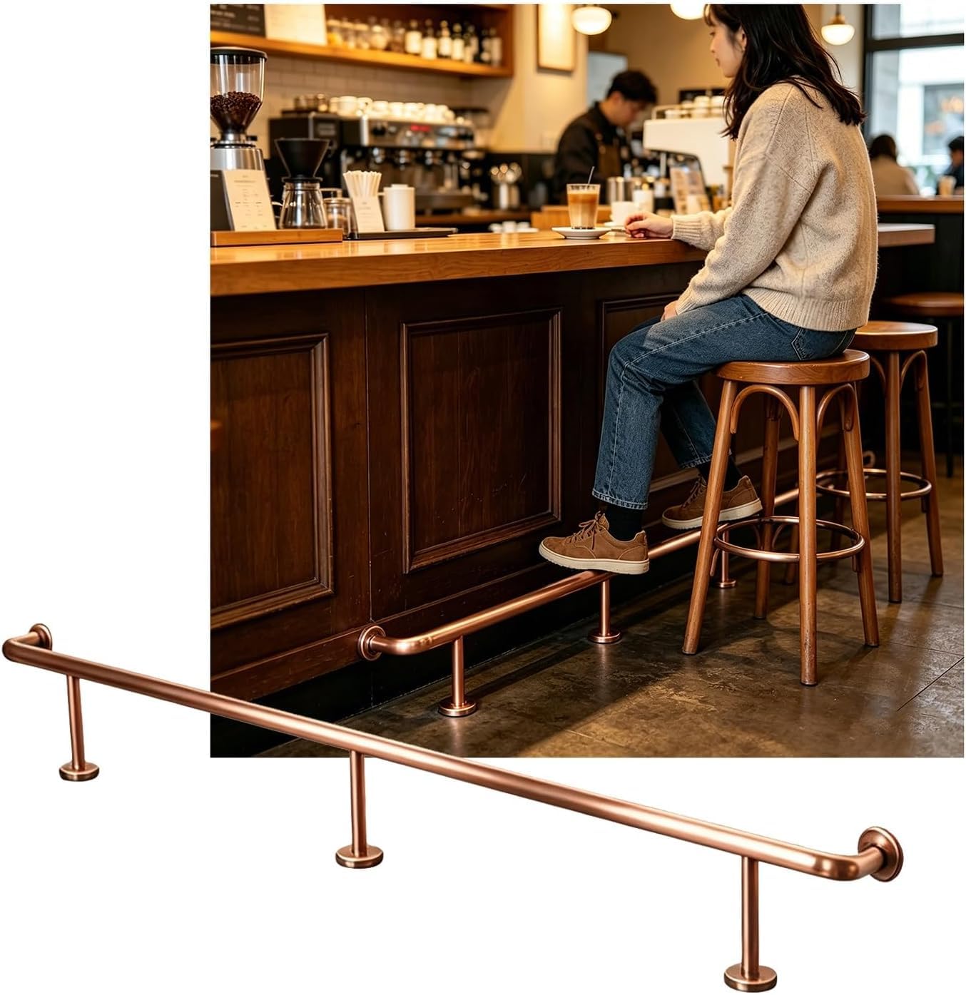 Kit de rail de pied en acier inoxydable pour confort du comptoir de cuisine