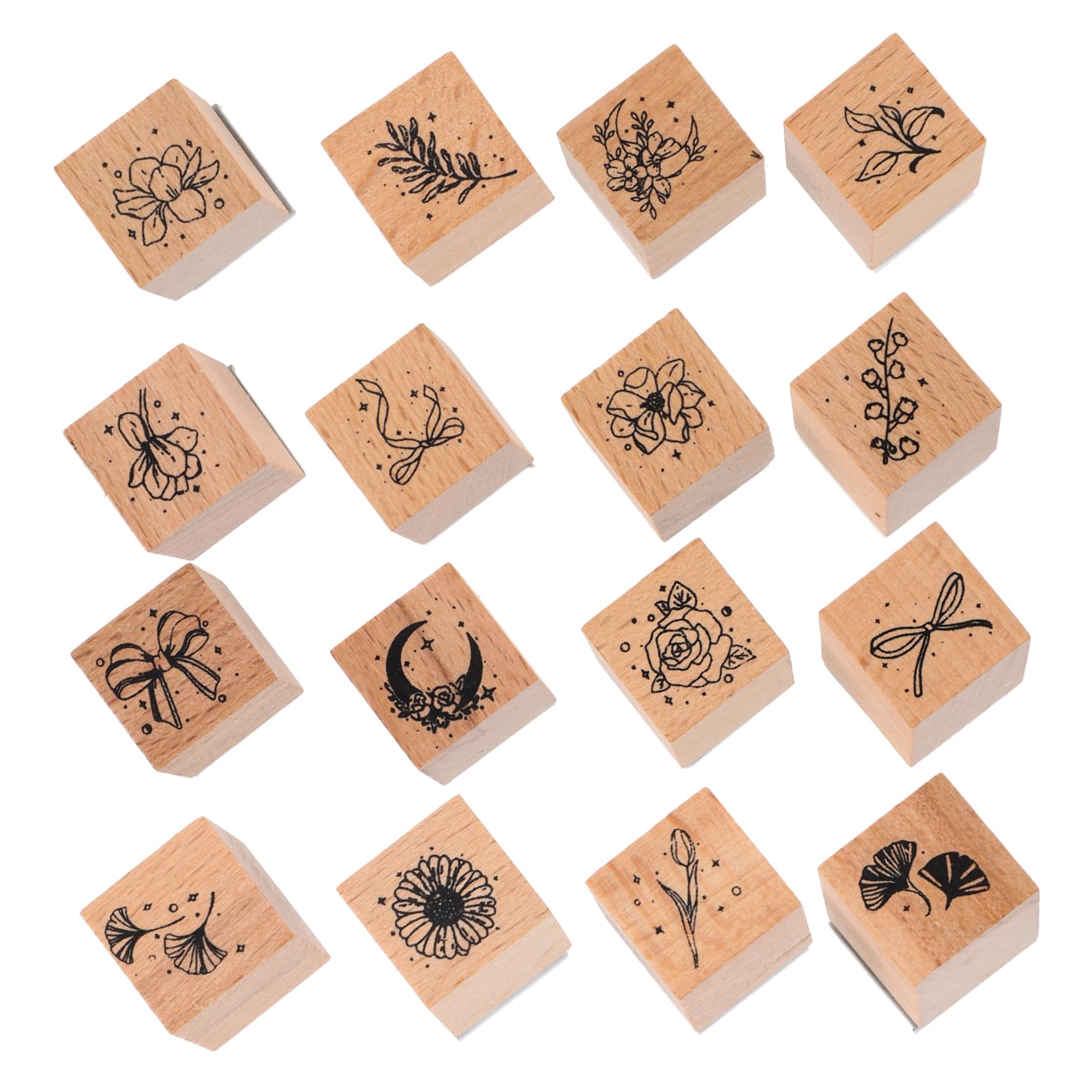 Uonlytech 5 Ensembles Pour Enfants Mignon De Nom D'enfants Fleurs Timbres Clairs D'enfant Nombre En Bois Chocolate 16 Pièces * 5