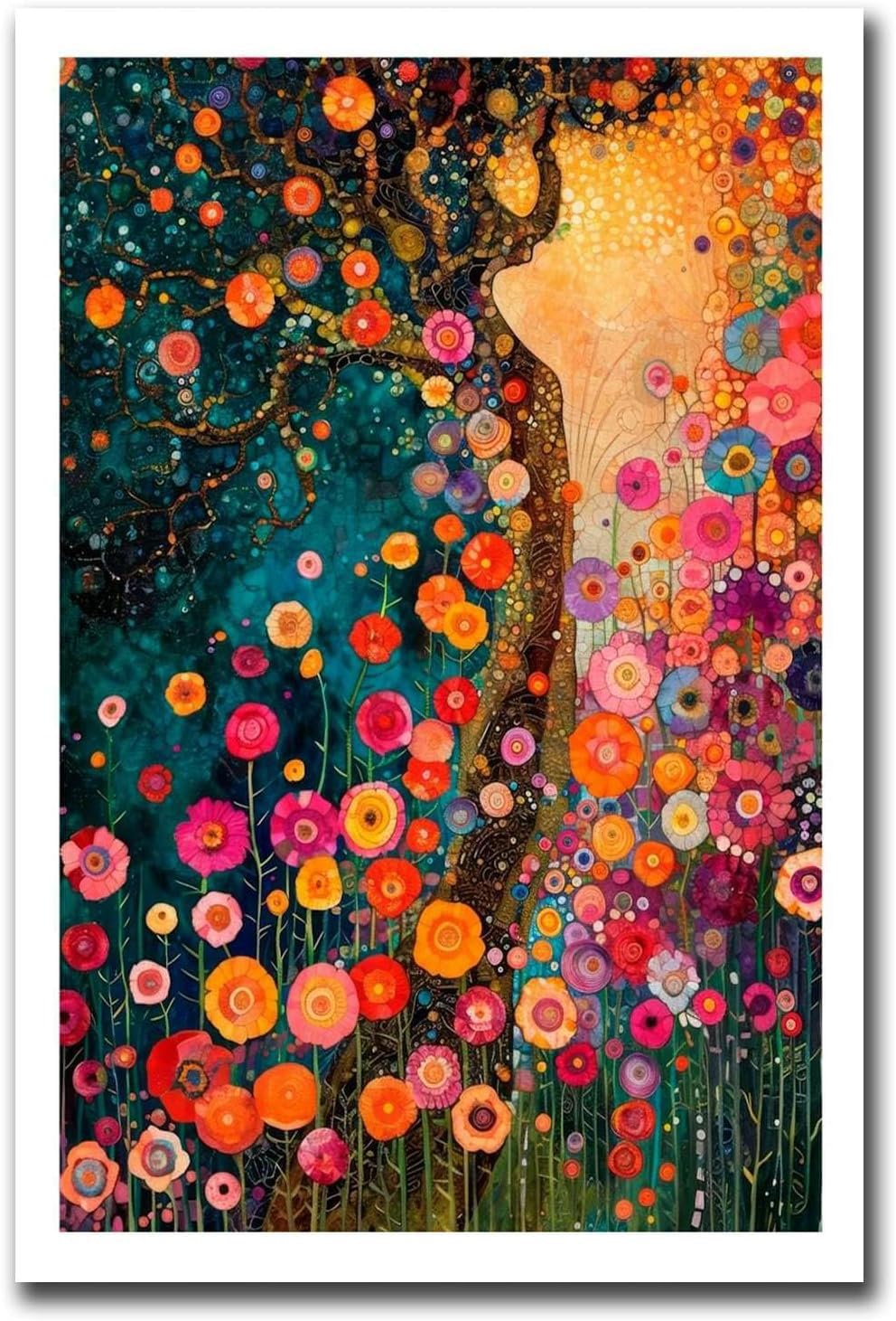 Matvsd Kohecs Gustav Klimt Canvas Wall Art Dream Of Flowers Poster Gustav Klimt Prints Abstract Painting Retro Picture For Bathroom Decor Picture 40X65cm Unframed