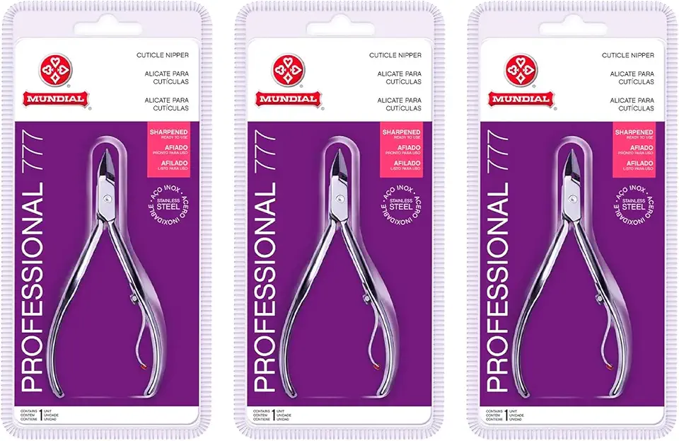 Kit 3 Alicates Inox Cutícula Afiado 777 Profissional Mundial