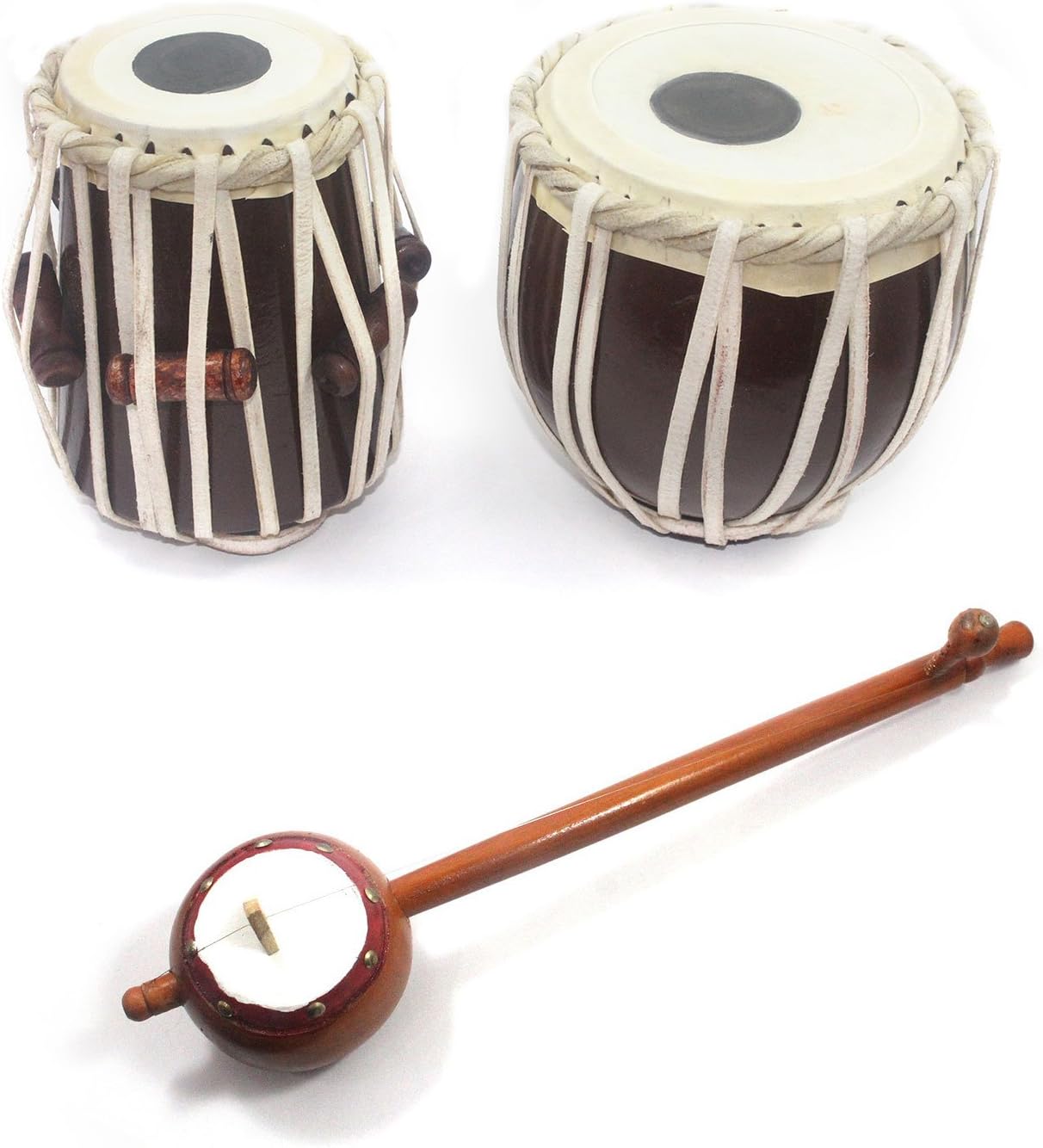 India Meets India Christmas Handicraft 20" Ektara and 7" Tabla Drum Set Upto 8 Years Kids, Student Tabla Set, Best Gifting Made By Awarded Indian Artisan
