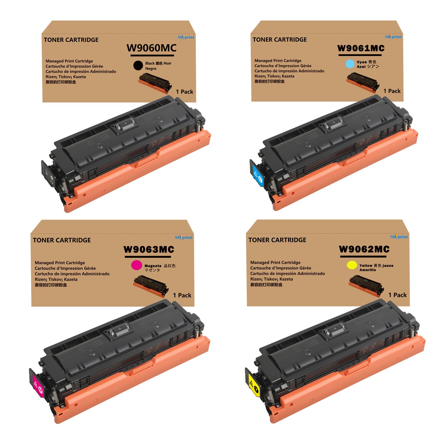 W9060MC W9061MC W9062MC W9063MC Toner Cartridge Compatible with HP Color Managed E55040 E55040DW E57540dn E57540 E57540C Series Printer