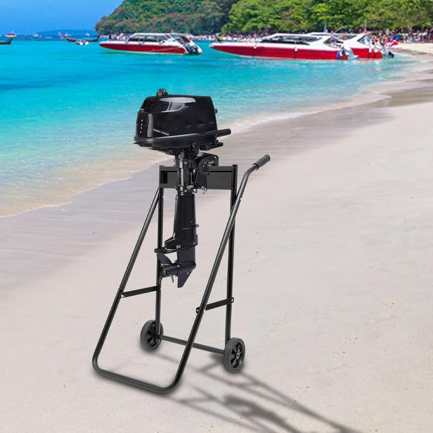 Outboard Boat Motor Cart,Outboard Engine Carrier Cart Dolly Storage w/2 Wheels,Heavy Duty Multi Purposed Engine Stand,Motor Transportation Hand Dolly Cart for Storage,Transportation,Repair