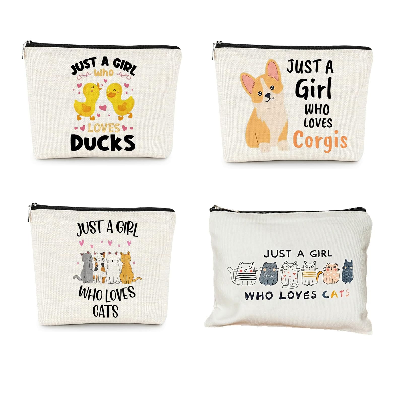 Make Up Bag Cat Motif, Cosmetic Bag with Zip, Multi-Purpose Pen Case, Metal Zip Bags, Toiletry Bag, Travel Bag, Cosmetic Bag
