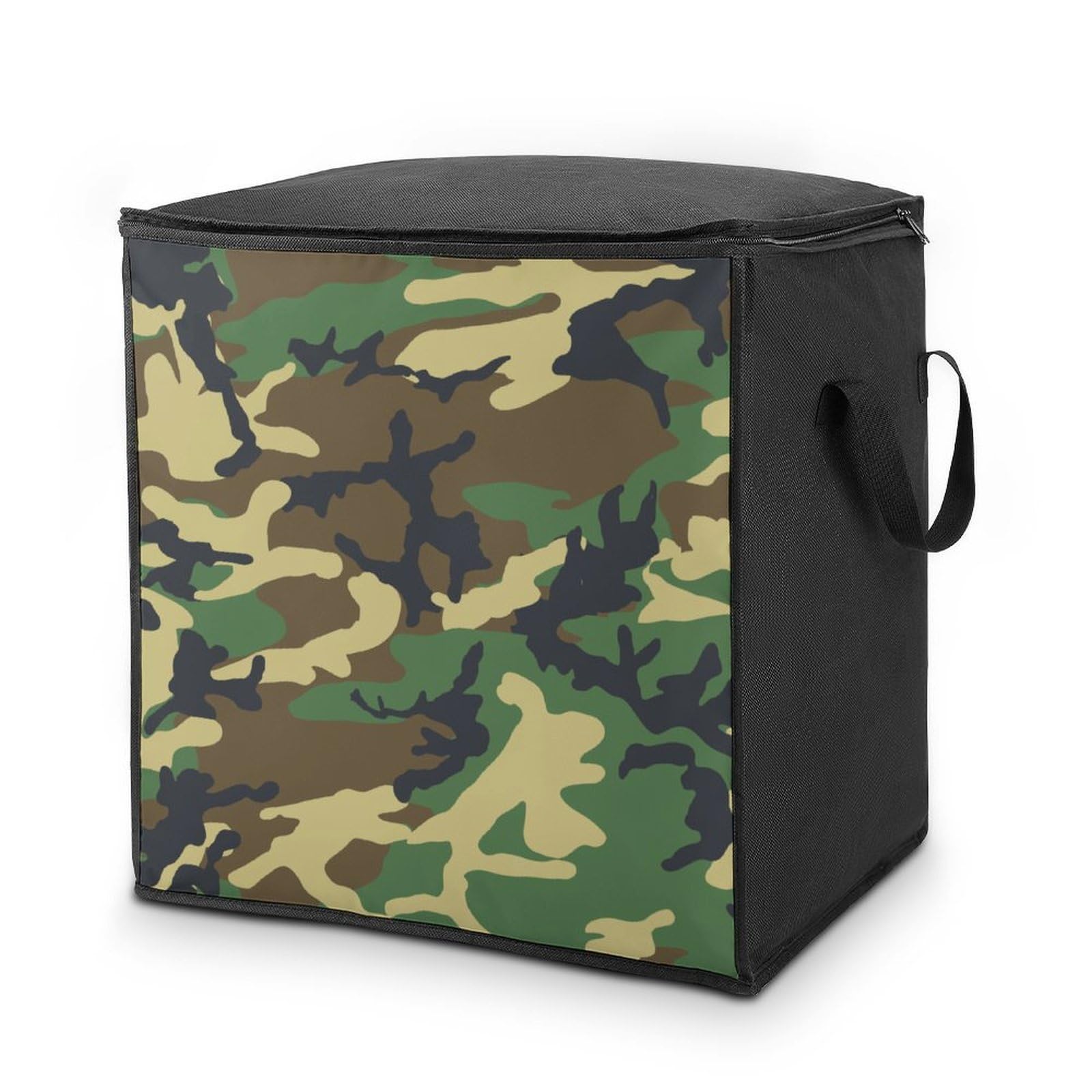 Lyfthologen 70L Storage Bags, Camouflage Pattern Storage Box with Lid Zipper And Handles, Clothes Bags for Quilt, Blankets, Bedding