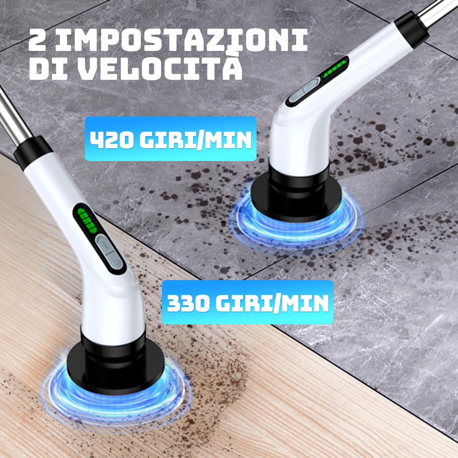 Spazzola Elettrica per Pulizia, Spazzola Rotante Pulizia Casa 7 in 1