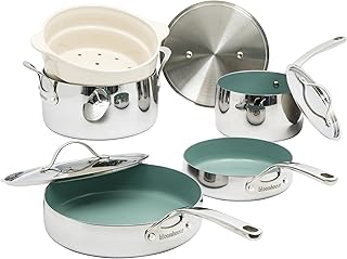 Bloomhouse 8-Piece Tri-Ply Stainless Steel Cookware Set
