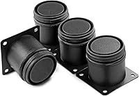 Vista 1 de Patas de metal de 2 pulgadas para muebles, patas ajustables de acero inoxidable, patas de metal negro, patas redondas de gabinete para mesa de café