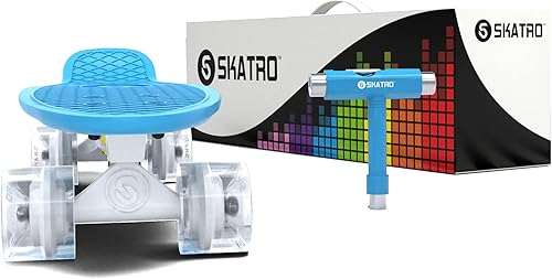 Miniatura 3 de Skatro - Monopatín modelo mini cruiser. Tablero de plástico de estilo retro de 22 x 6 pulgadas.Viene completo.