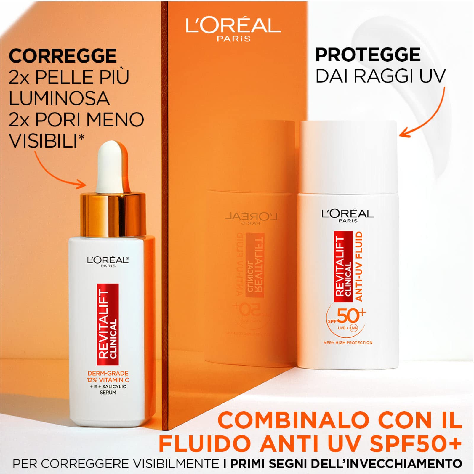L'Oréal Paris Revitalift Clinical - Sérum facial antiedad, fórmula con 12 % de pura vitamina C E y ácido salicílico, piel luminosa y uniforme, 2 frascos de 30 ml - 3