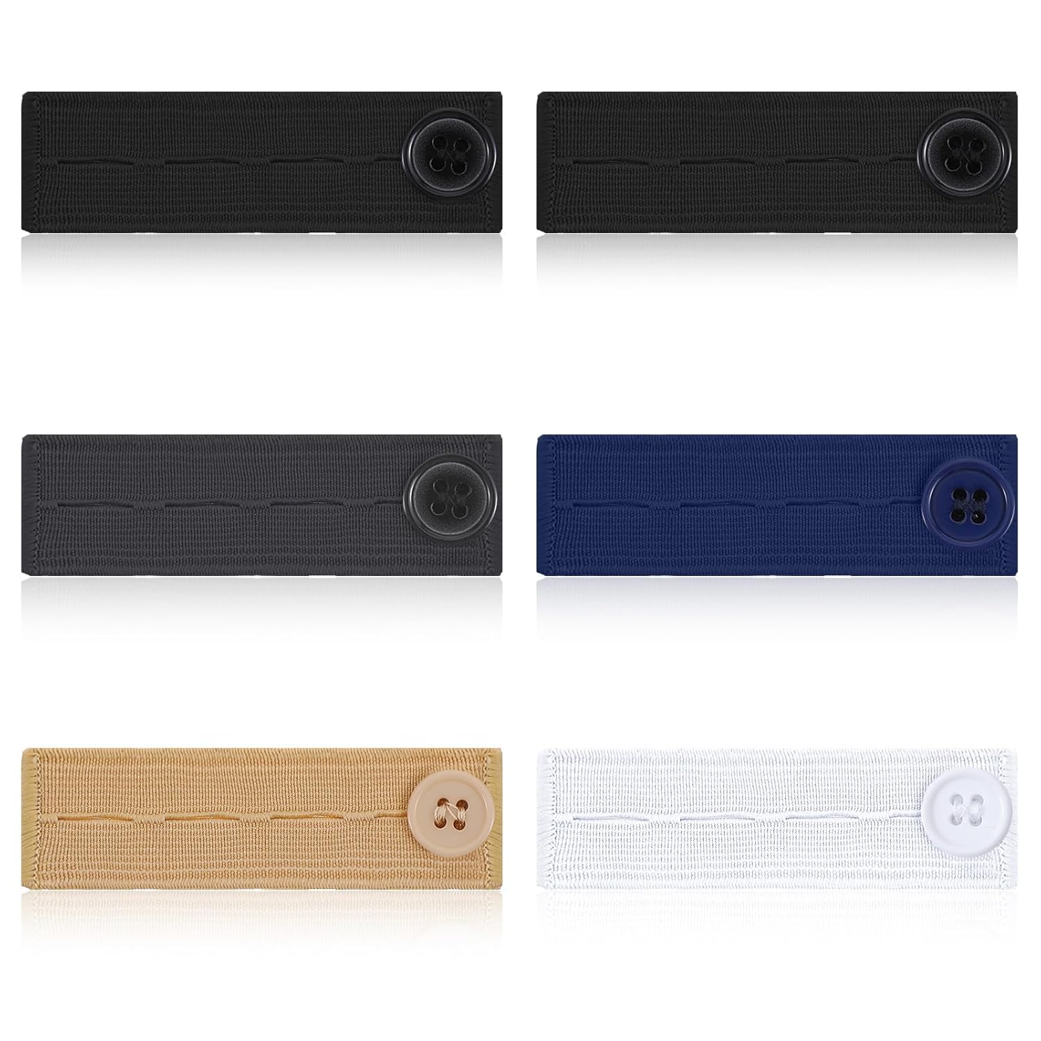 6 Pcs Adjustable Button Extenders for Jeans Elastic Maternity Pants Extender for Women Men Pregnant Women 3 Button