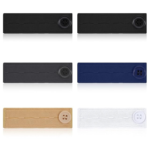 6 Pcs Adjustable Button Extenders for Jeans Elastic Maternity Pants Extender for Women Men Pregnant Women 3 Button