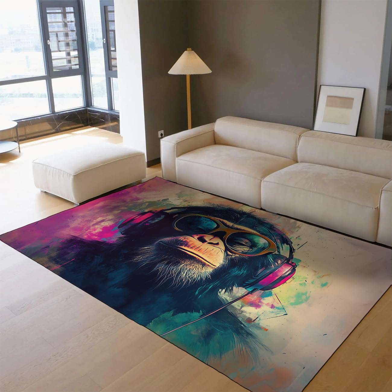 Tapis doux de singe 50x80cm lavable pour sol de salle de jeux sans taches