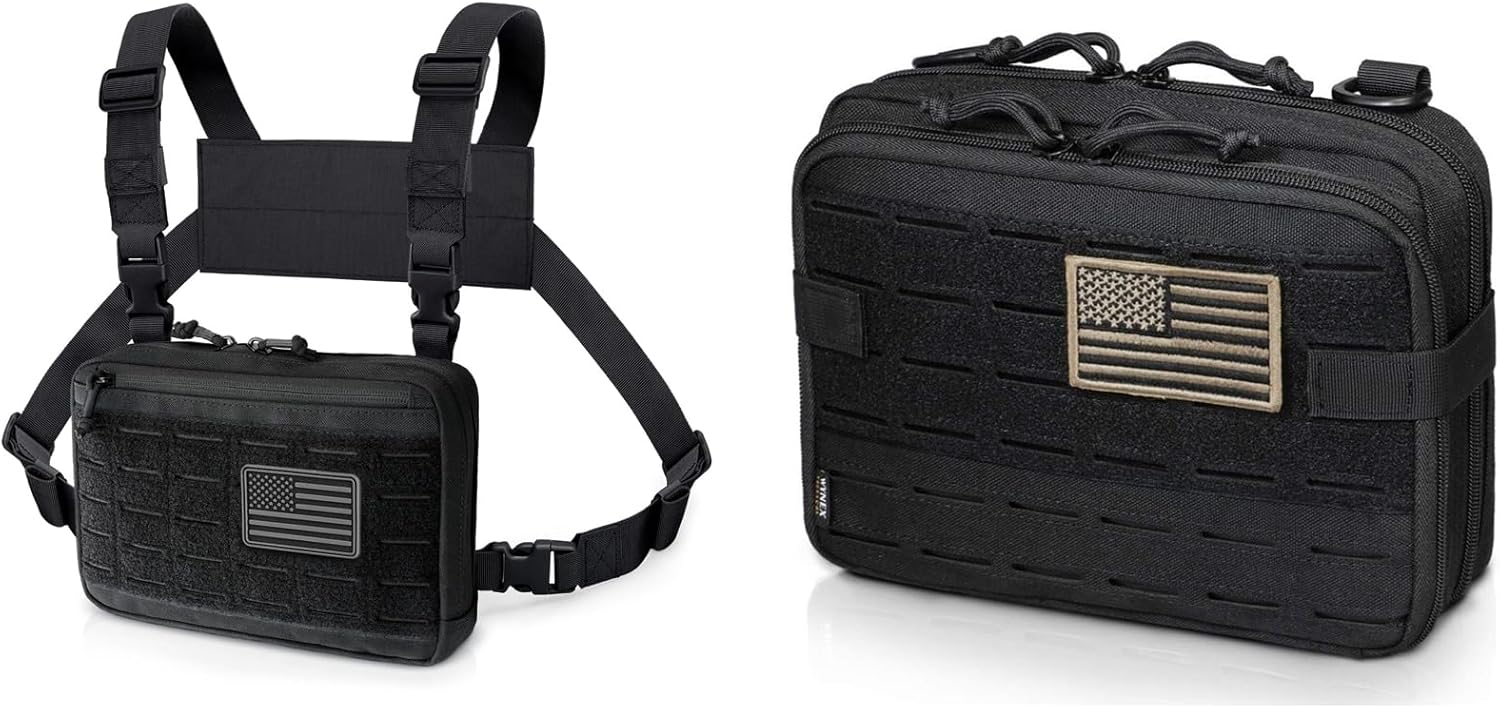 WYNEX Tactical Molle Admin Pouch of Laser Cut Design, Utility Pouches, EDC EMT Pack IFAK Tool Holder