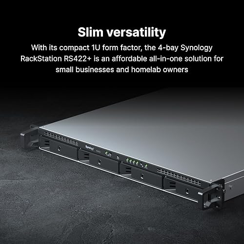 Miniatura 2 de Synology Estación de montaje en rack NAS RS422+ de 4 bahías (sin discos), color negro