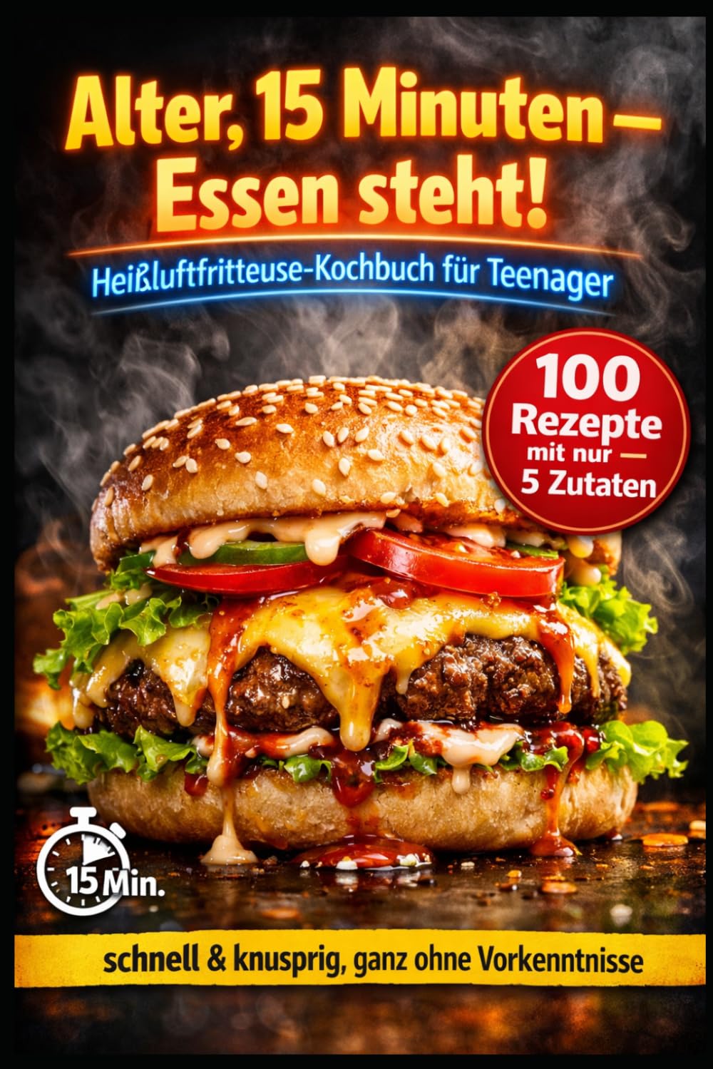 Alter, 15 Minuten – Essen steht!: Heißluftfritteuse-Kochbuch für Teenager: 100 Rezepte mit nur 5 Zutaten – schnell & knusprig, ganz ohne Vorkenntnisse