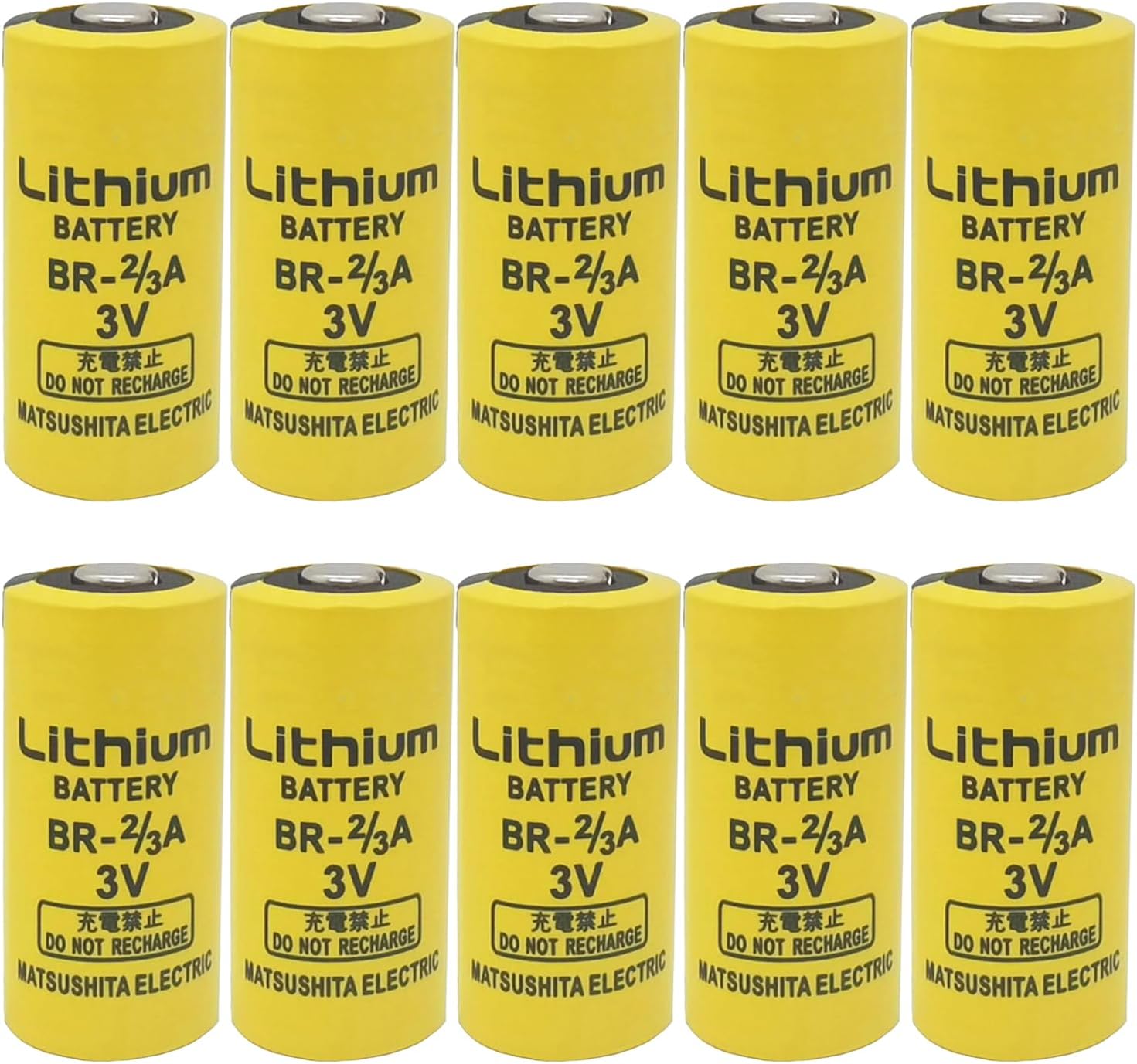 (10-Pack BR-2/3A BR-2/3ASSP 3V 1200mAh PLC Lithium Battery Replacement for FANUC A98L-0031-0006