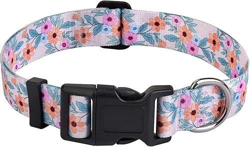 Miniatura 8 de Collar de perro para perros pequeños, collar suave y cómodo para mascotas para perros pequeños, medianos y grandes, patrón floral para perros macho