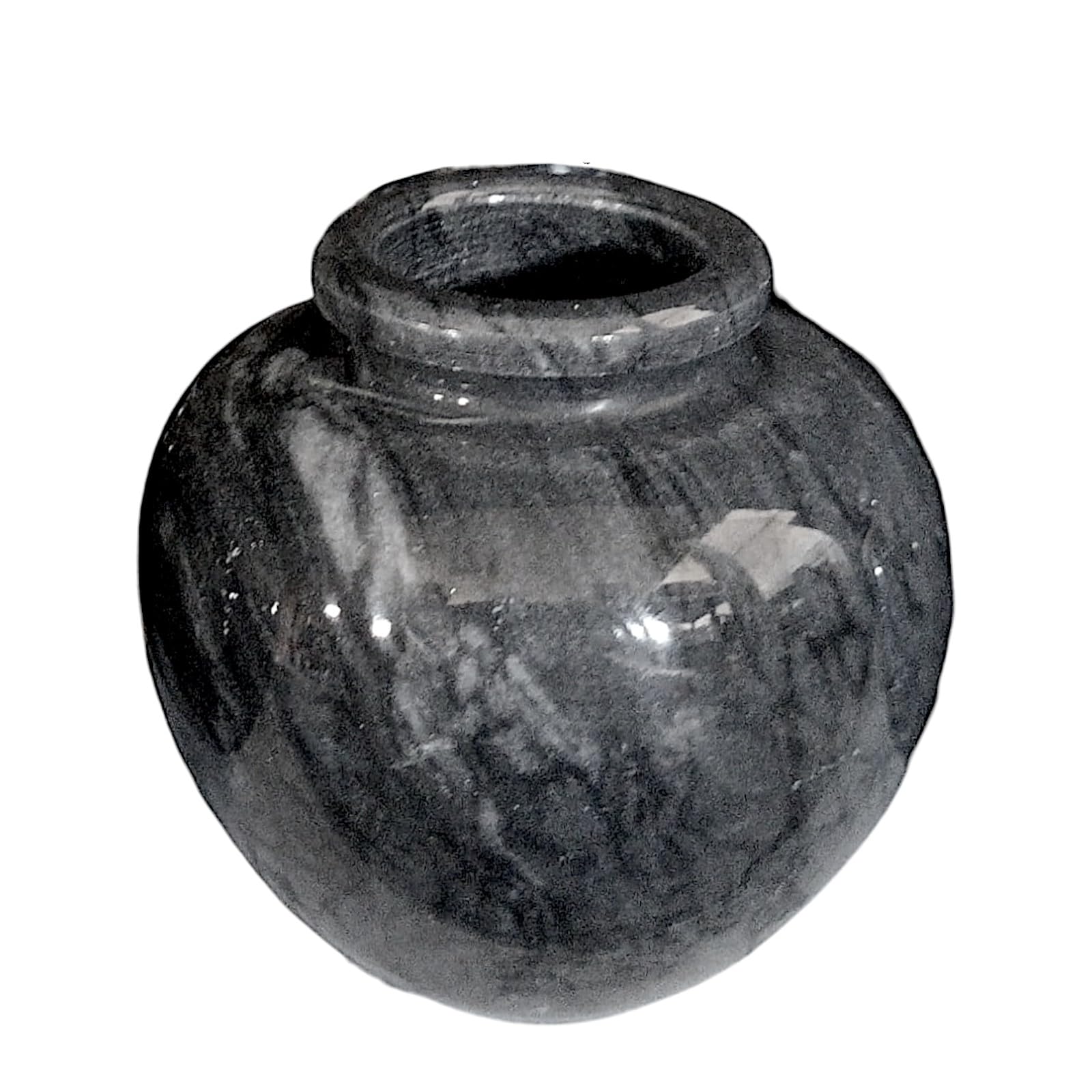 Vase en marbre gris de 8 cm avec sculpture décorative pour centre de table élégant