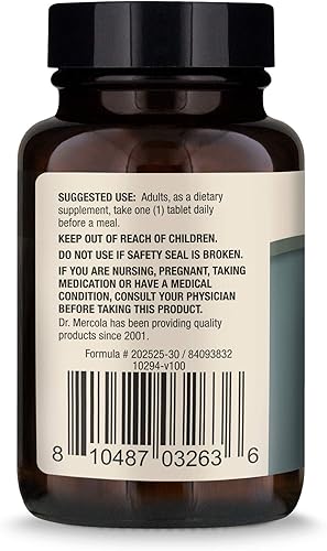 Miniatura 3 de Dr. Mercola Hongo Chaga orgánico, 30 porciones (30 tabletas), suplemento dietético, apoya la función inmune saludable, sin OMG, certificado USDA