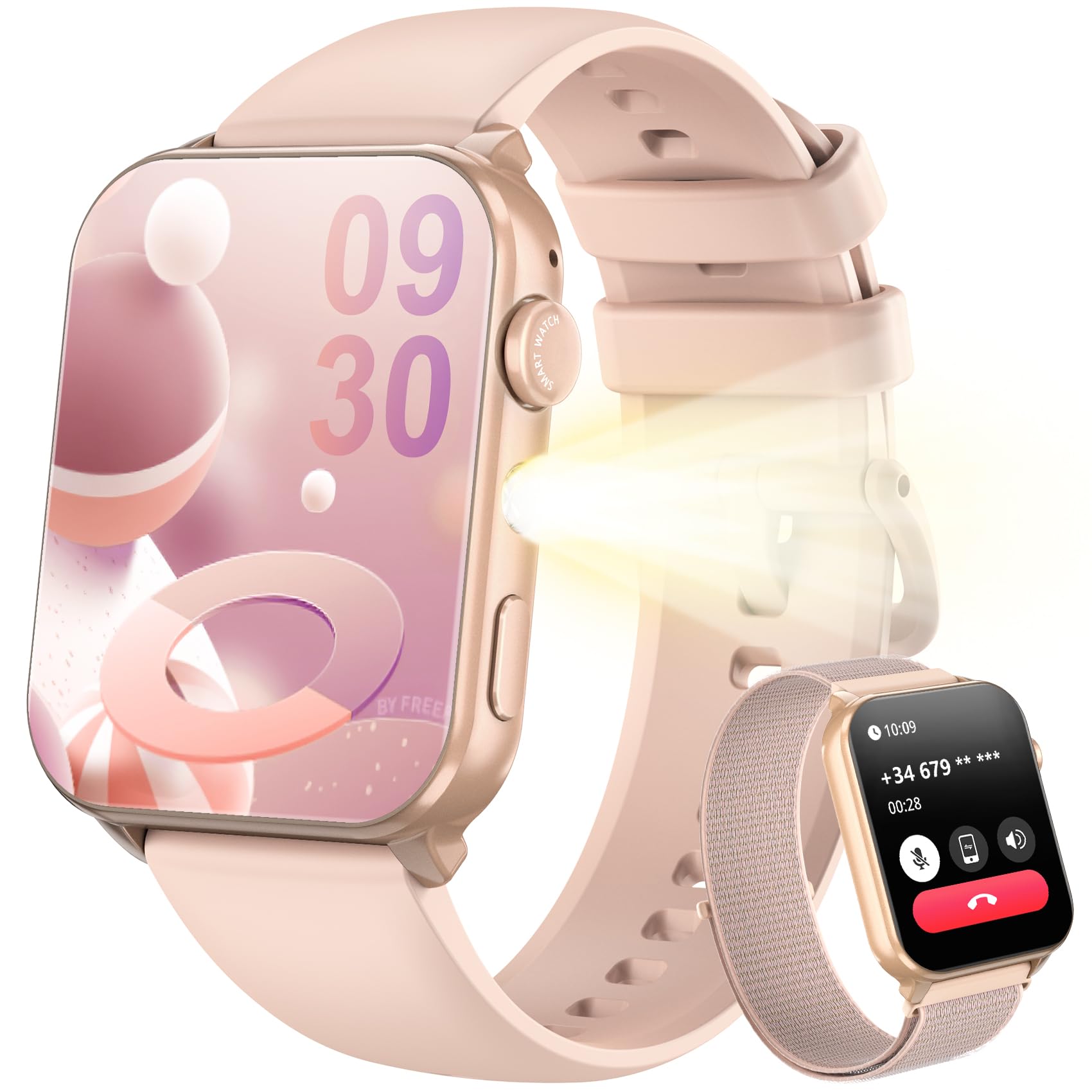 Blackview Smartwatch Uomo Donna, Effettua e Rispondi alle Chiamate,1,91'' Orologio Intelligente 100+ Modalità Sportive/Sonno/Cardiofrequenzimetro/SpO2/ Torcia per Android IOS