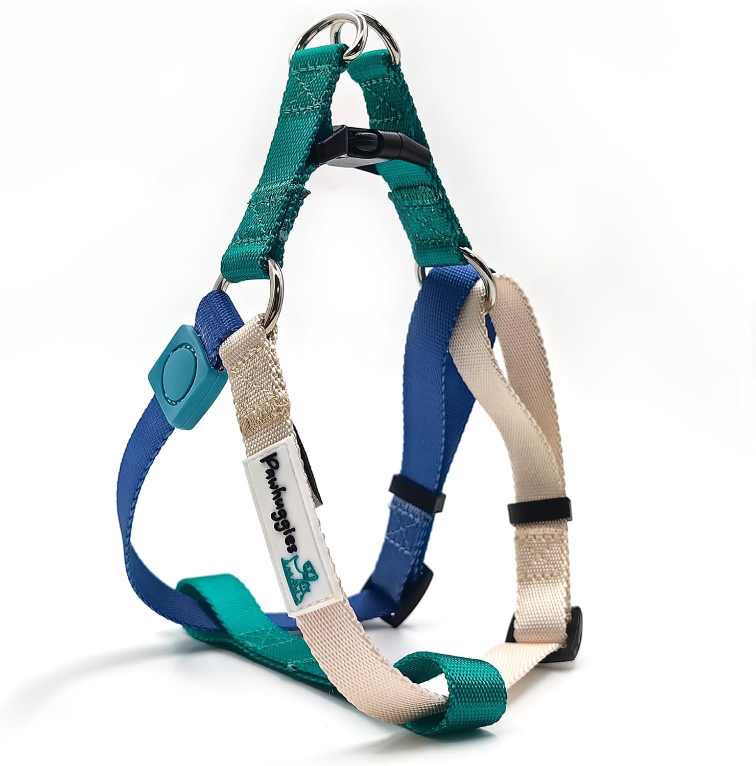 Tri-Color Dog Harness - Adjustable Step-in Design, No Pull, Heavy Duty, Easy Walking for Large Dogs - Blue Orange