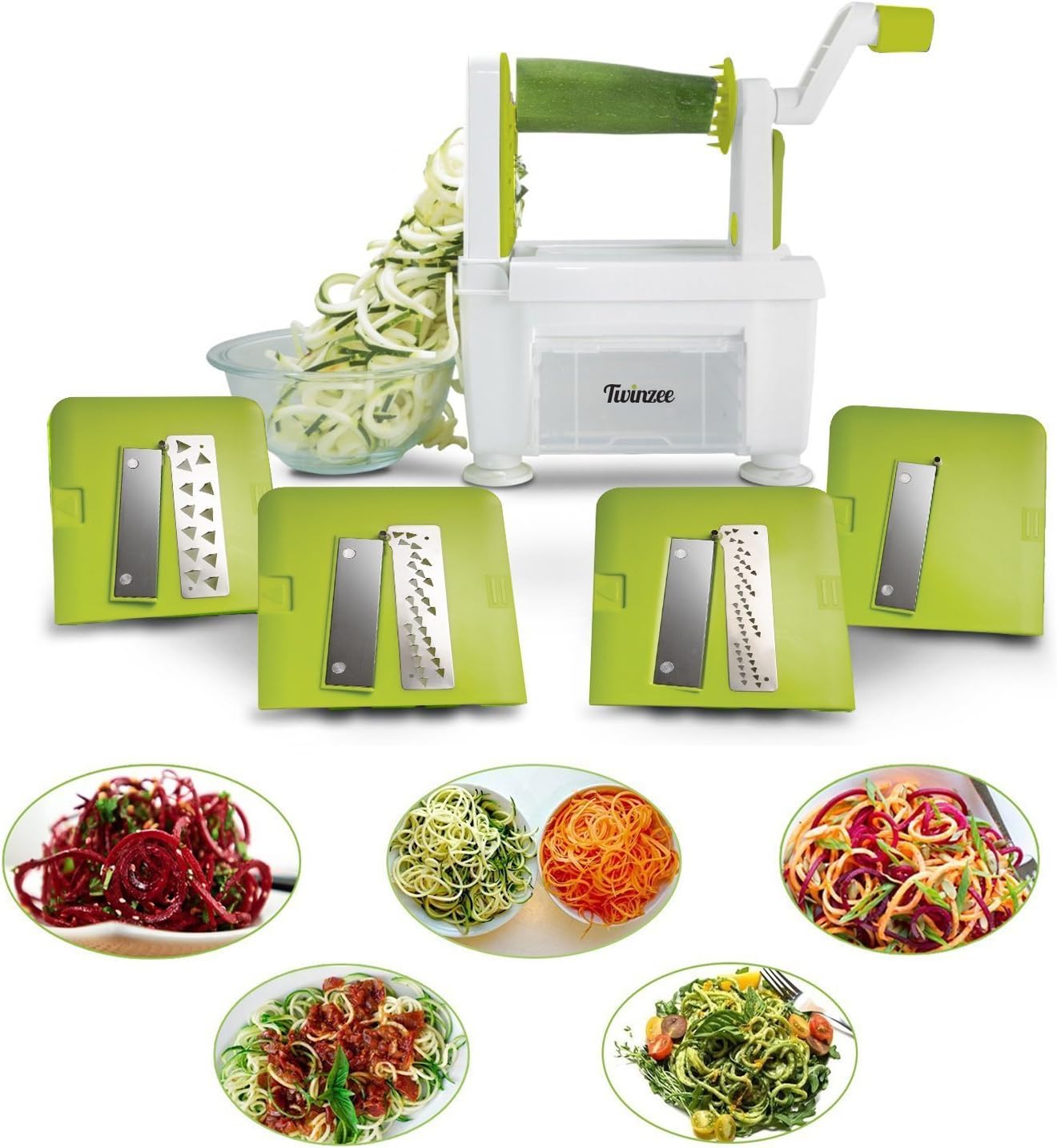 MILcea 3 in 1 Upgraded Stainless Steel Mandolin Slicer Adjustable Kitchen, White, 24,1 x 14,5 x 14,5 cm