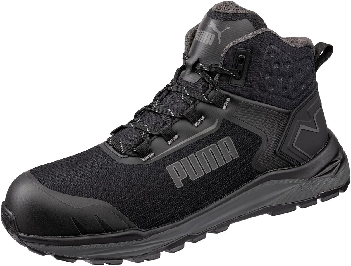 PUMA Mens Black/Grey Fusion Composite Toe SRO High-Top Athletic