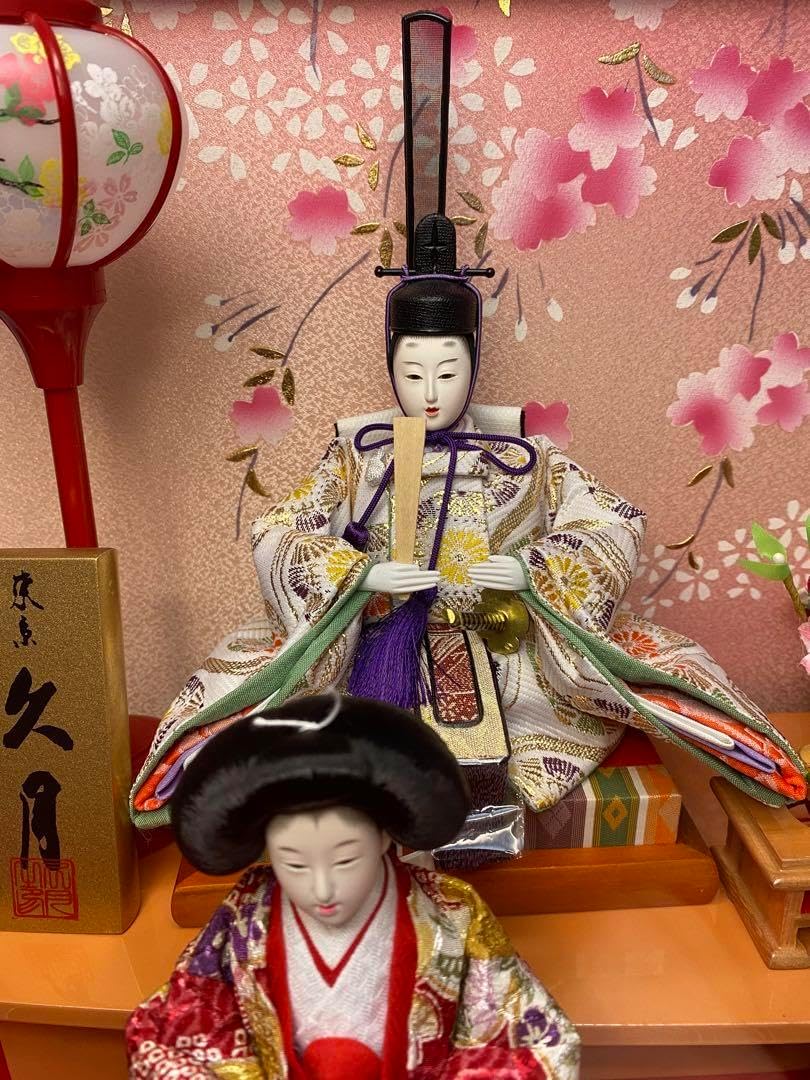 東京久月　雛人形オルゴール付き五人飾り・間口約５７×奥行約３１×高さ約３８㎝ 東京久月 雛人形オルゴール付き五人飾り 間口約57×奥行約31