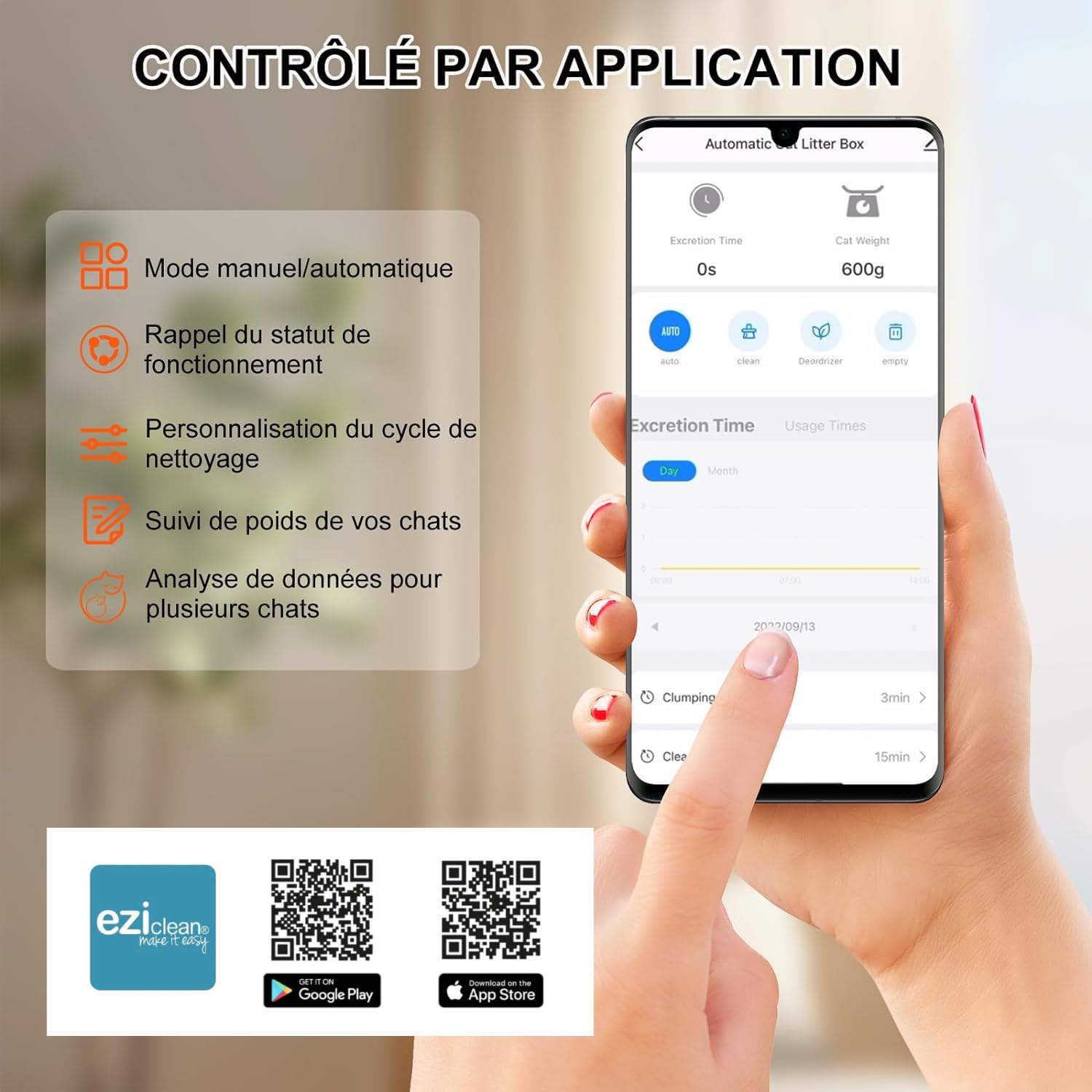 Litière autonettoyante connectée - Maison de Toilette pour Chat eziclean® CATBOT K8i