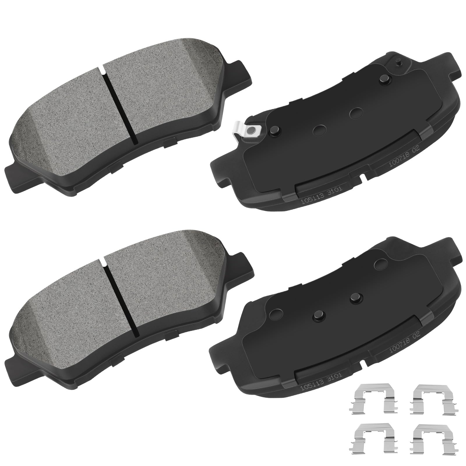 cciyu D1595 Front Ceramic Brake Pads Kits 4pcs Fit For 2011-2016 For Hyundai For Elantra,2013-2014 For Hyundai For Elantra Coupe,2010 For Kia For Soul