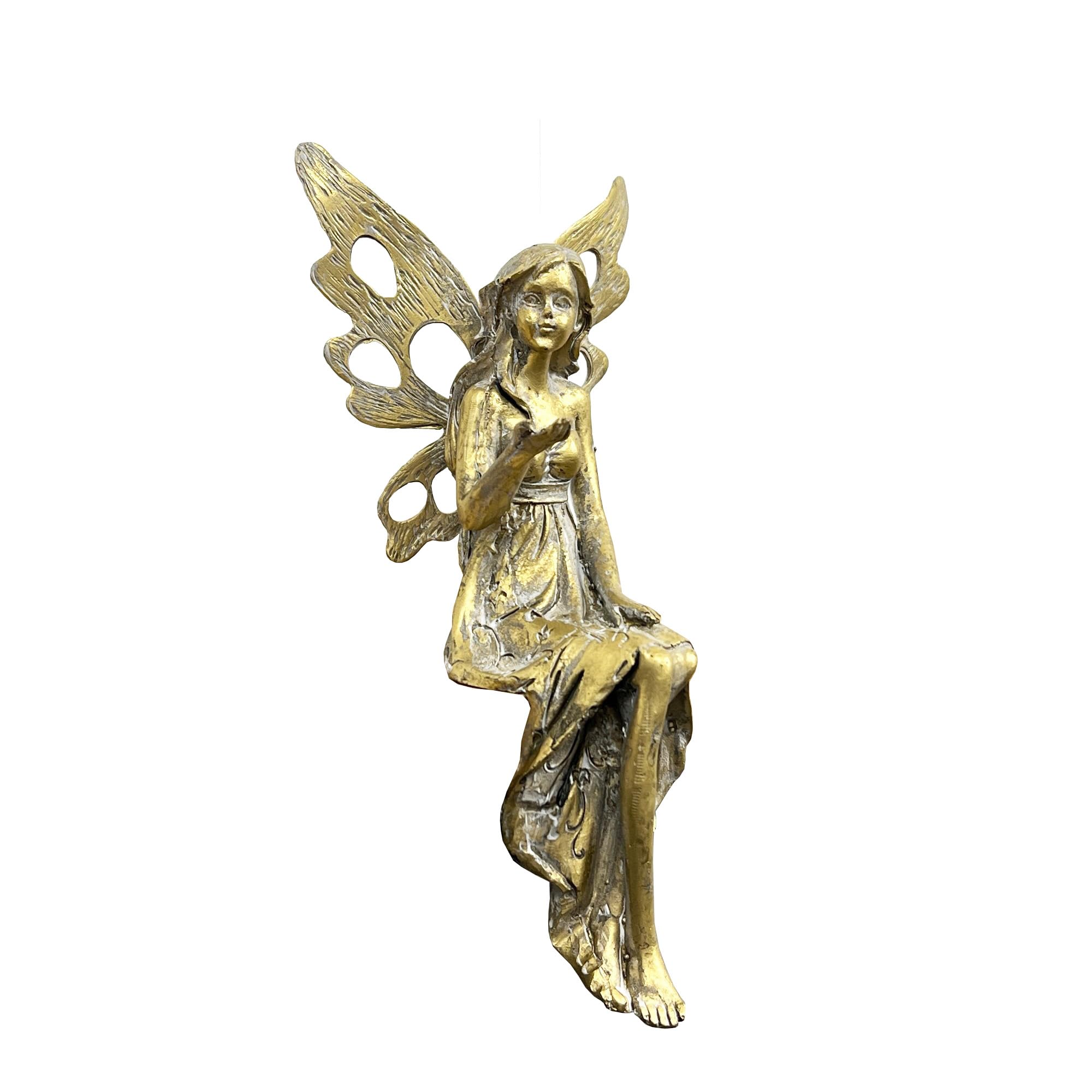 Alfie Francis Gold Shelf/Ledge Sitting Fairy Ornament Collectable Figurine Statue Home Decor Living Room Angel