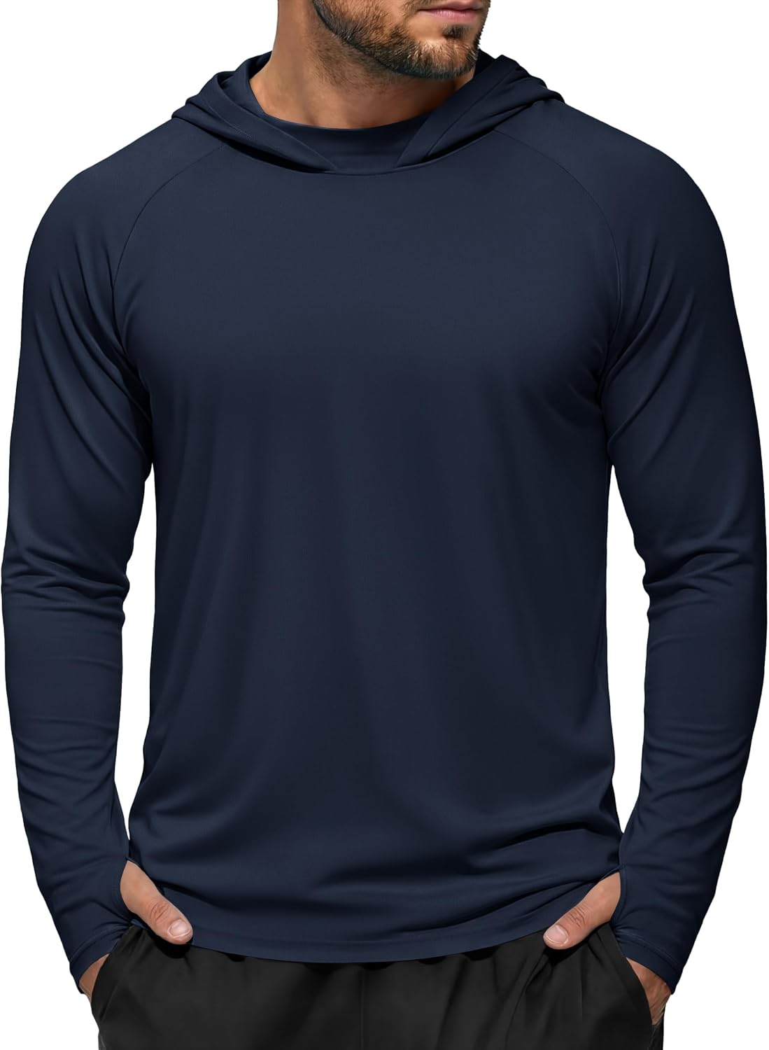 MAGCOMSEN Men's UPF 50+ Hoodie Fishing Shirts Long Sleeve UV Sun Protection Rash Guard Swim Beach Running Hiking