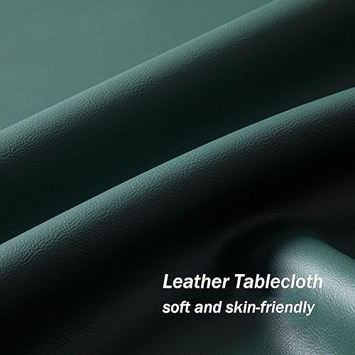 Miniatura 2 de Mantel redondo de cuero lavable, mantel de piel sintética impermeable para mesas redondas, protector de mesa redondo de vinilo grande para mesa de