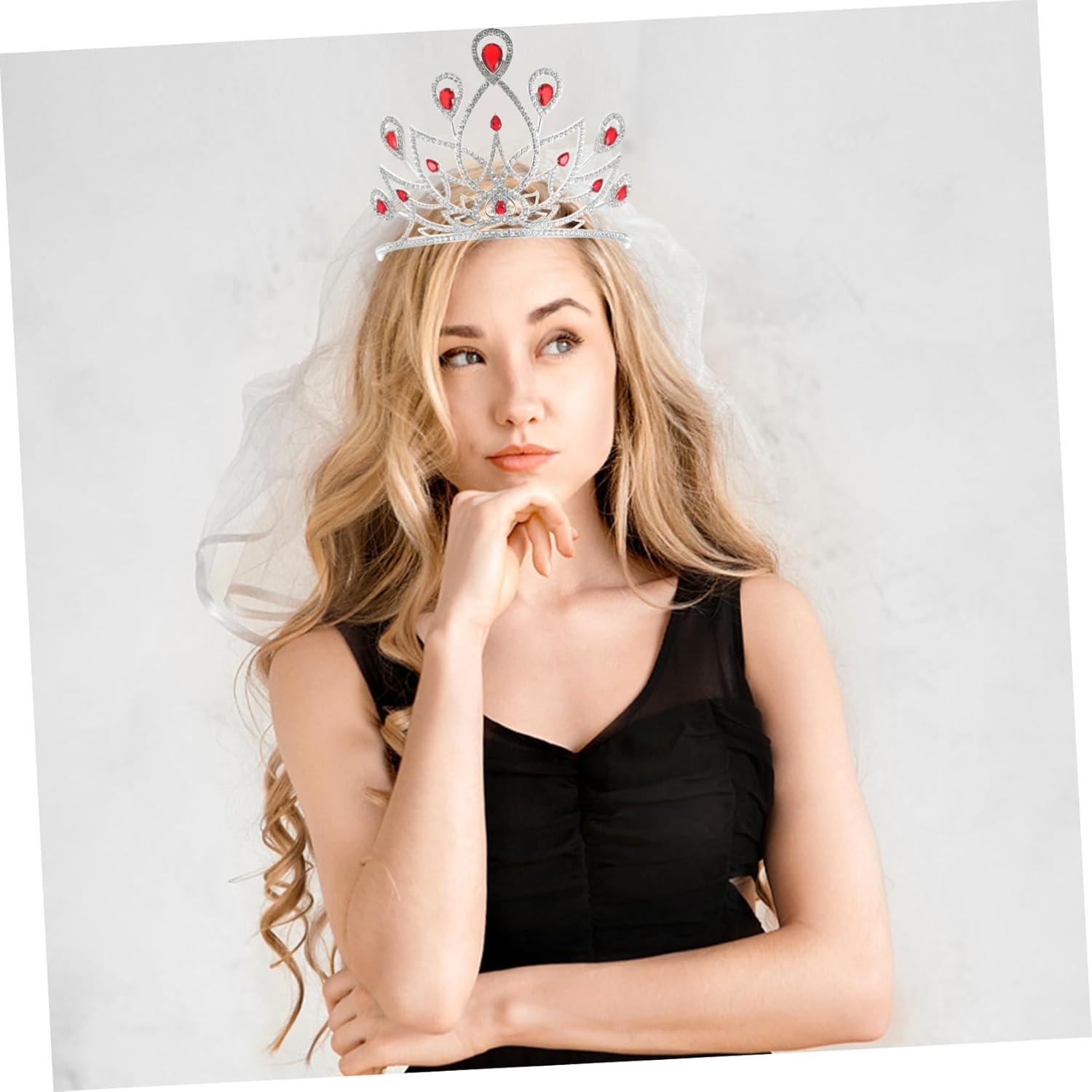 バロック調キュービックジルコニアクラウン ウェディングブライダルヘアアクセサリー 結婚式用花嫁クラウン プロムパーティー向けヘッドド