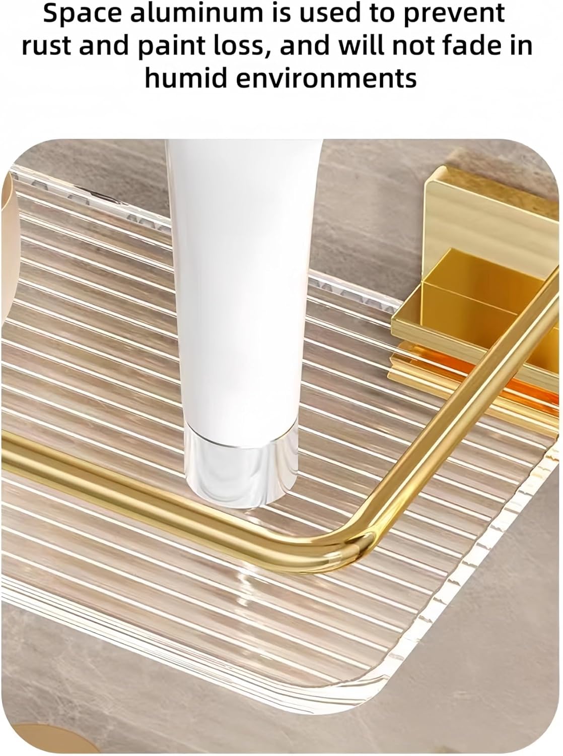 コーナーシャワーラック、省スペースシャワーラック、排水穴付きコーナーシャワーシェルフ、シャワー収納ラック、ドリルシャワーシェルフなし