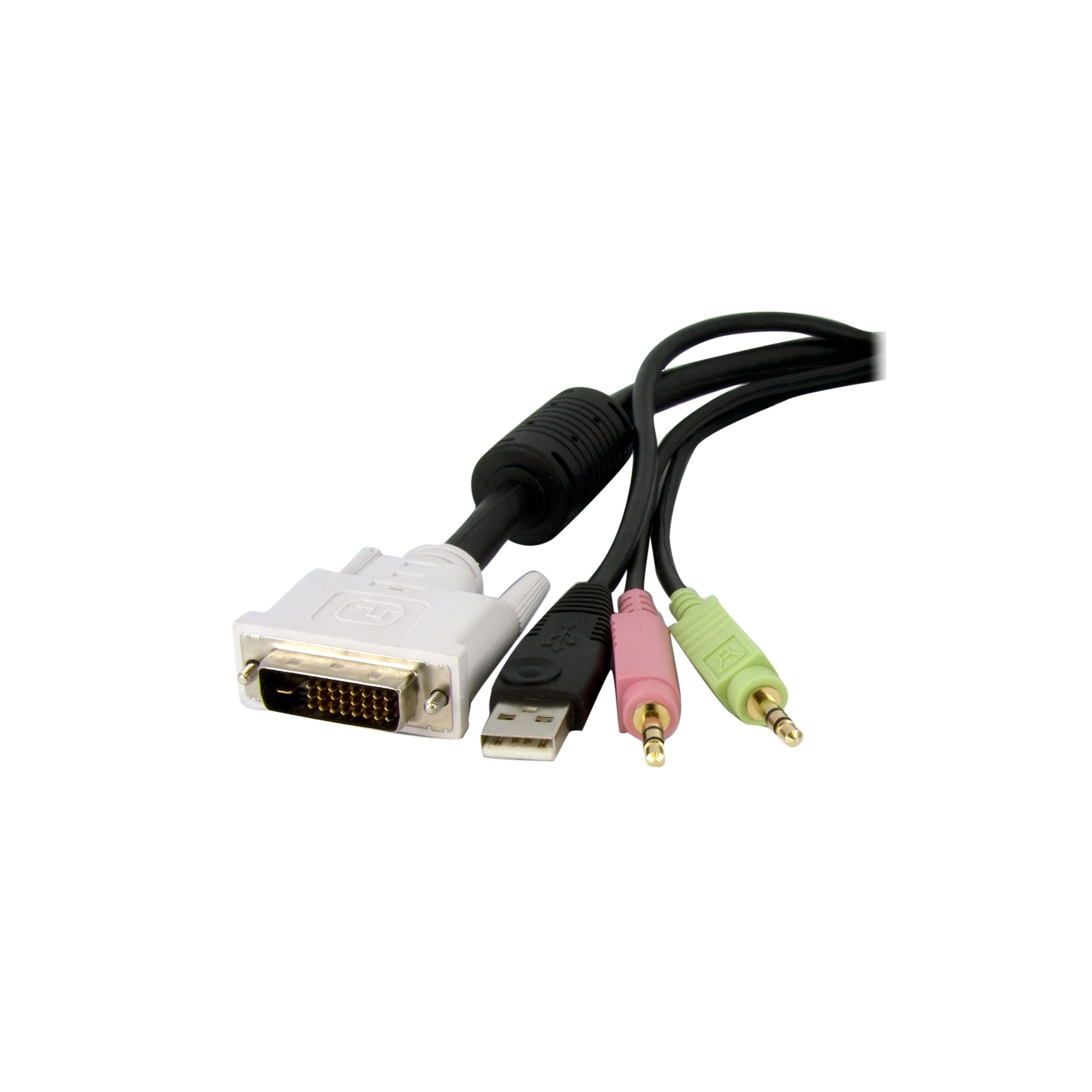 StarTech.com Cavo switch KVM DVI-D Dual Link USB 4 in 1 con audio e microfono 1,8 m (DVID4N1USB6)