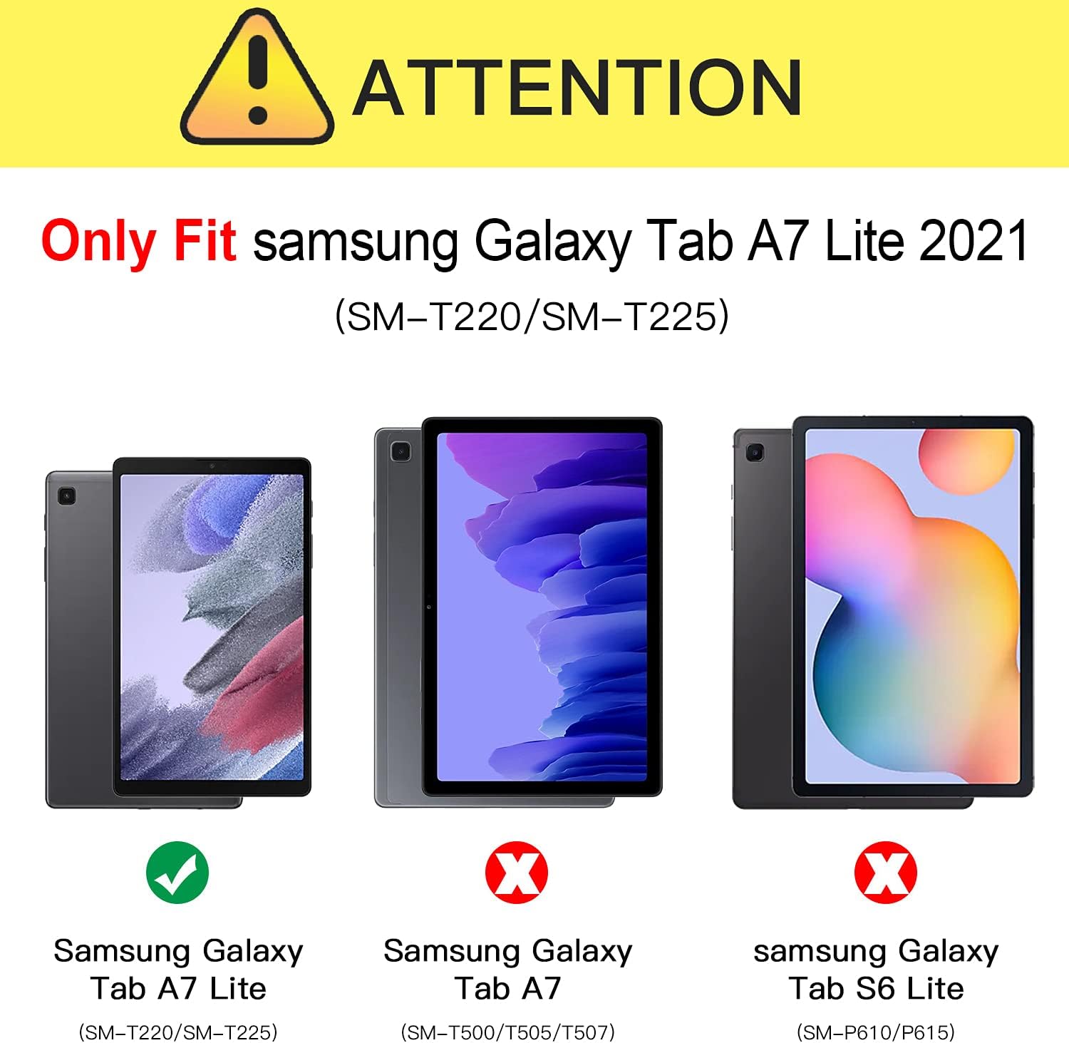 Ztotop Case for Samsung Galaxy Tab A7 Lite 8.7 Inch 2021 Release (SM-T220/SM-T225/SM-T227), Trifold Stand Slim Case with Full Protective TPU Back Cover for Samsung Galaxy A7 Lite Tablet, Black