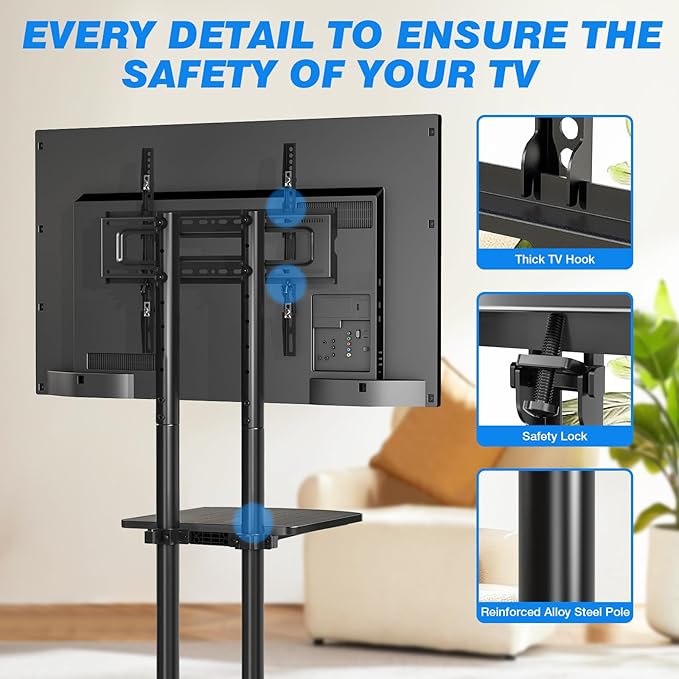 Soporte para TV Rfiver con ruedas, para pantallas de 32 a 75 pulgadas miniatura 6