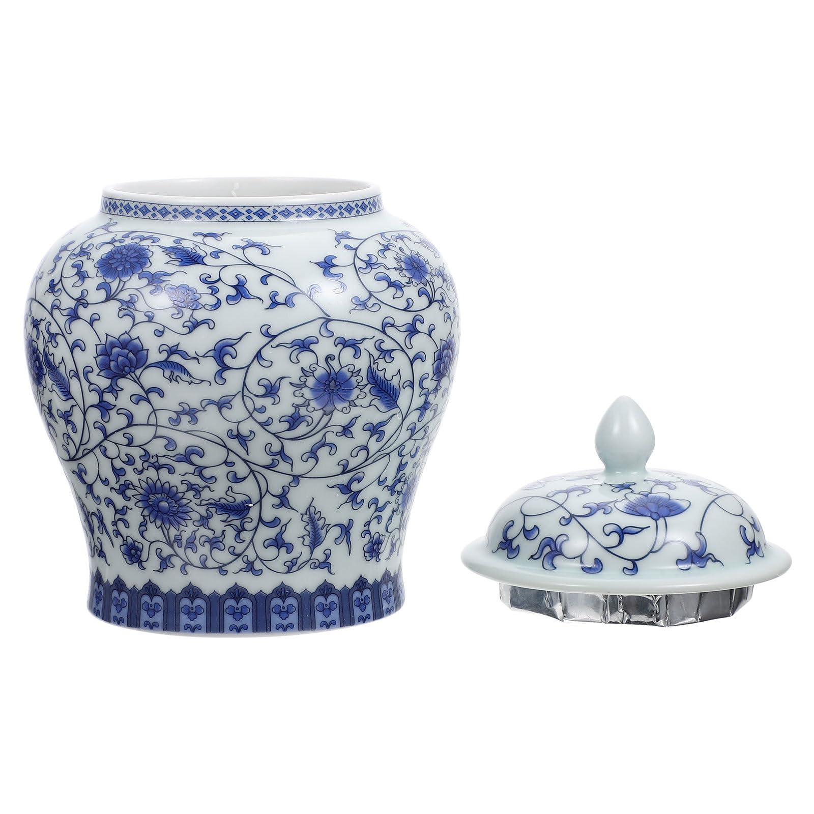 SOIMISS Tarro para Almacenamiento de Té Suelto Estilo Chino Retro Tapa Sellada de Cerámica Azul y Decoración de Cocina y Hogar