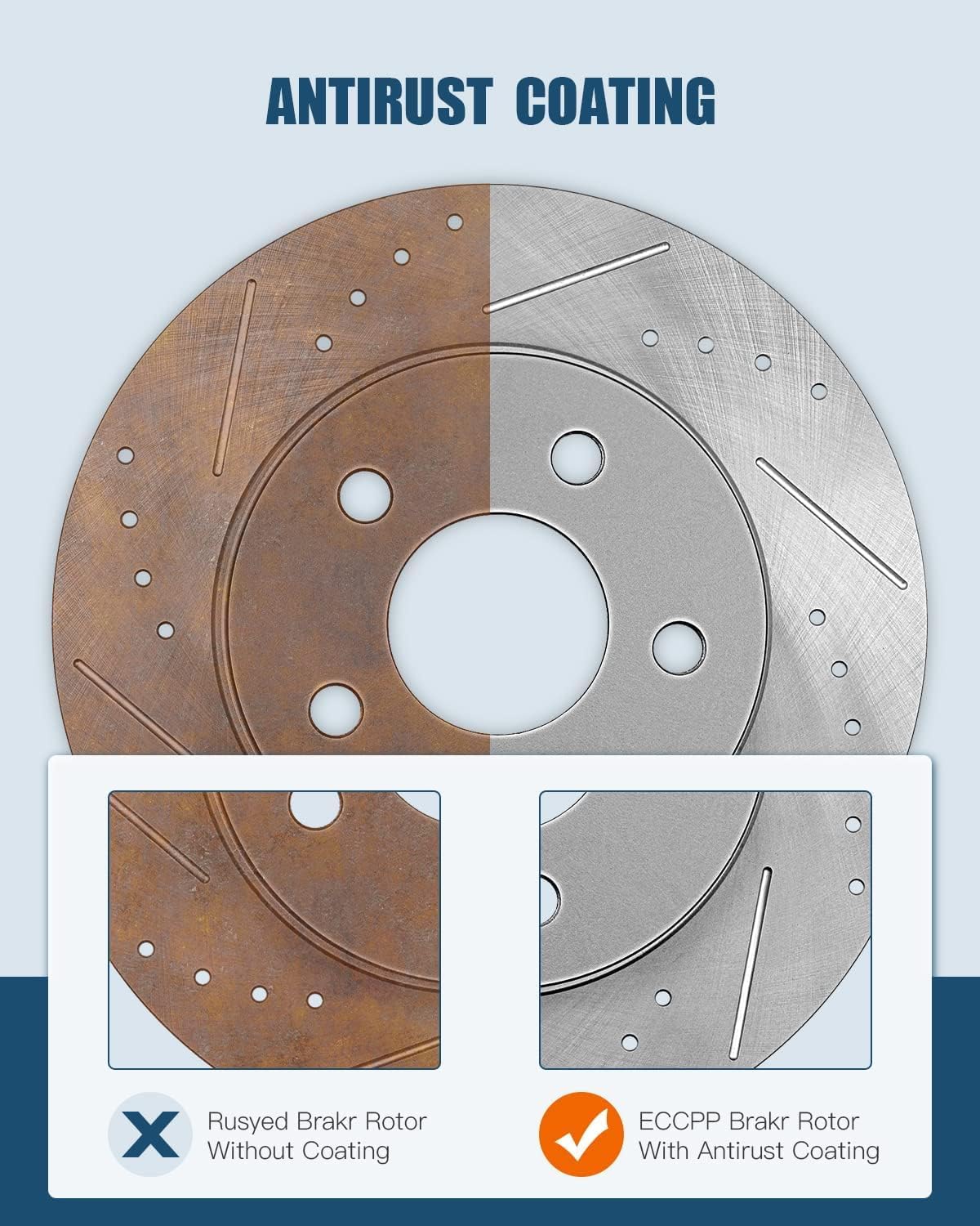 ECCPP Front Brake Kits Brake Rotors and Brake Pads Kits fit for 2003-2011 for Ford Crown Victoria, 2003-2011 for Lincoln Town Car, 2003-2011 for Mercury Grand Marquis, 2003-2004 for Mercury Marauder