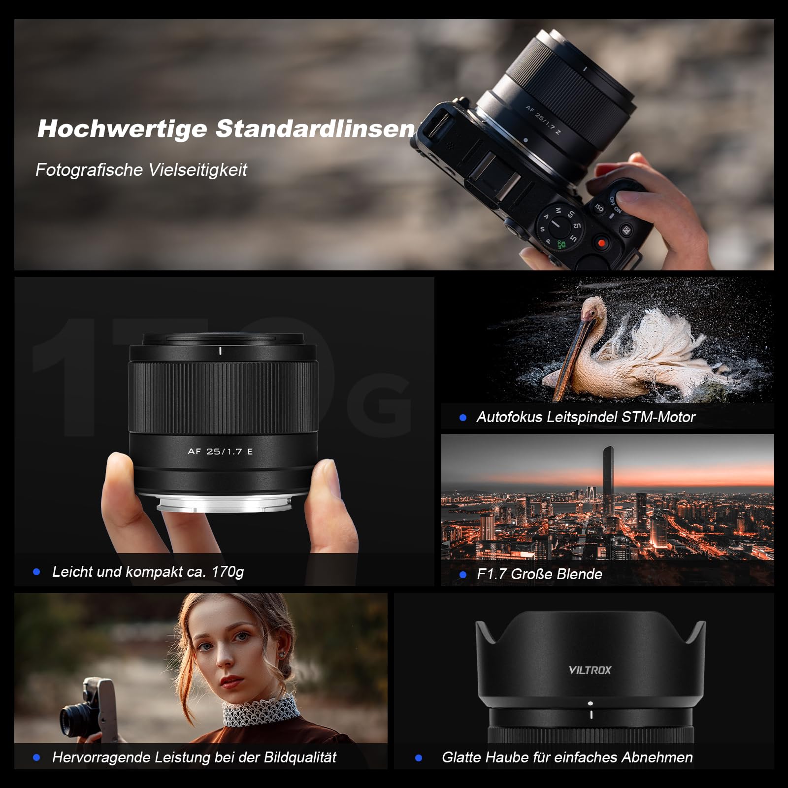 Viltrox 25mm F1.7 Obiettivo Portatile per Fotocamera Nikon - Dettaglio