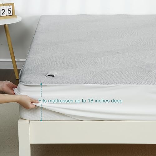 Miniatura 6 de STARBEDIA Protector de colchón térmico tamaño King con doble control, suave y transpirable, protector de colchón eléctrico con 5 ajustes de calor y
