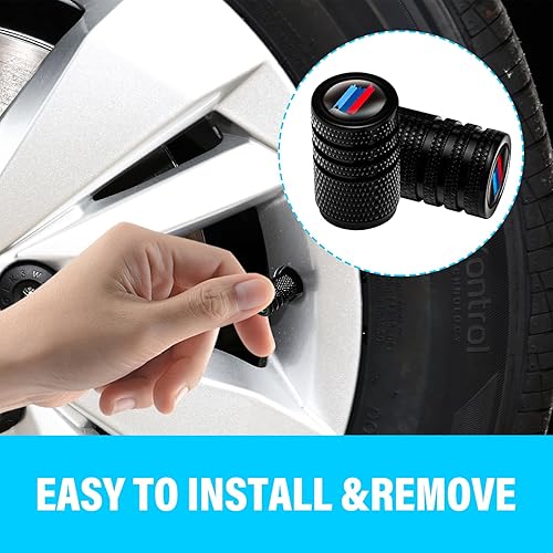 Miniatura 4 de Cubierta de vástago de válvula de neumático, tapas de vástago de válvula de rueda de automóvil de metal para X1 X3 M3 M5 X1 X5 X6 Z4 3 5 7 Series,