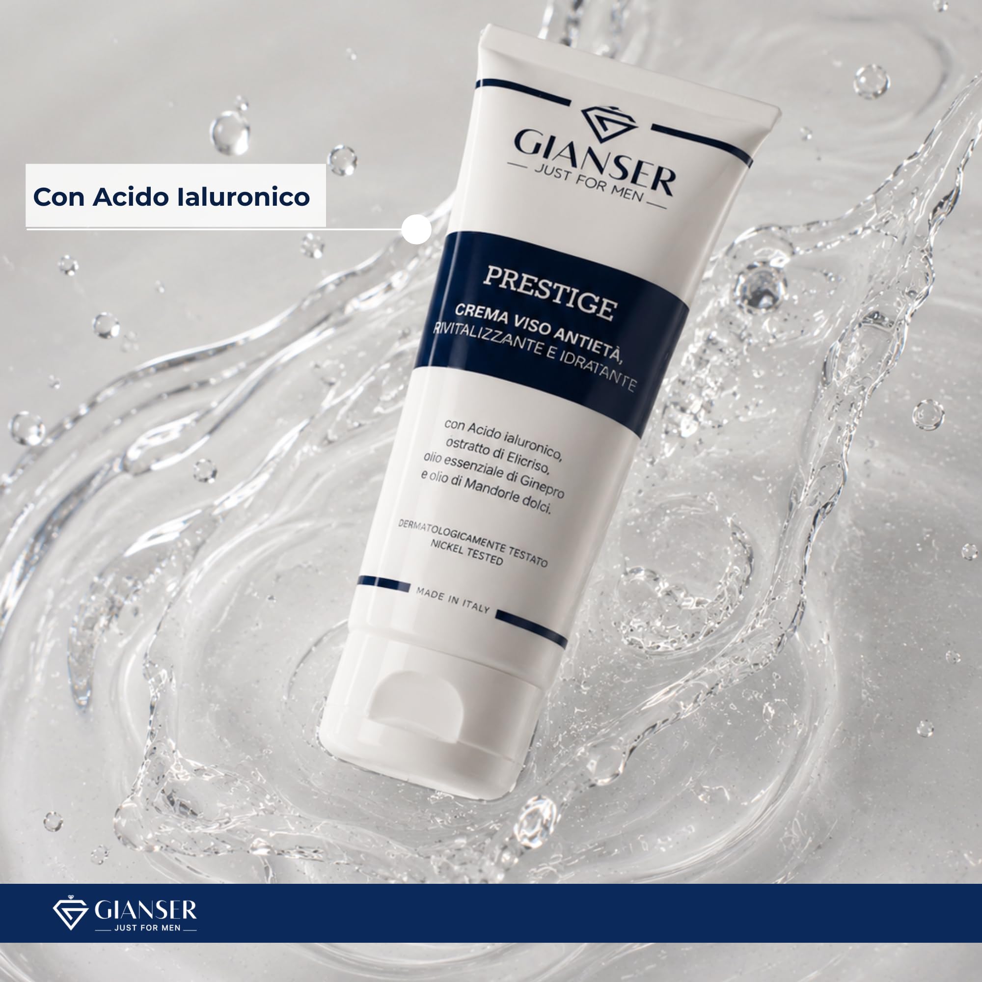 Crème Visage Anti-Âge 24H Bio-Vegan Homme | Soin Fermeté & Anti-Sébum à l'Acide Hyaluronique, Argan et Hélichryse | Peaux Matures & Mixtes | 50ml
