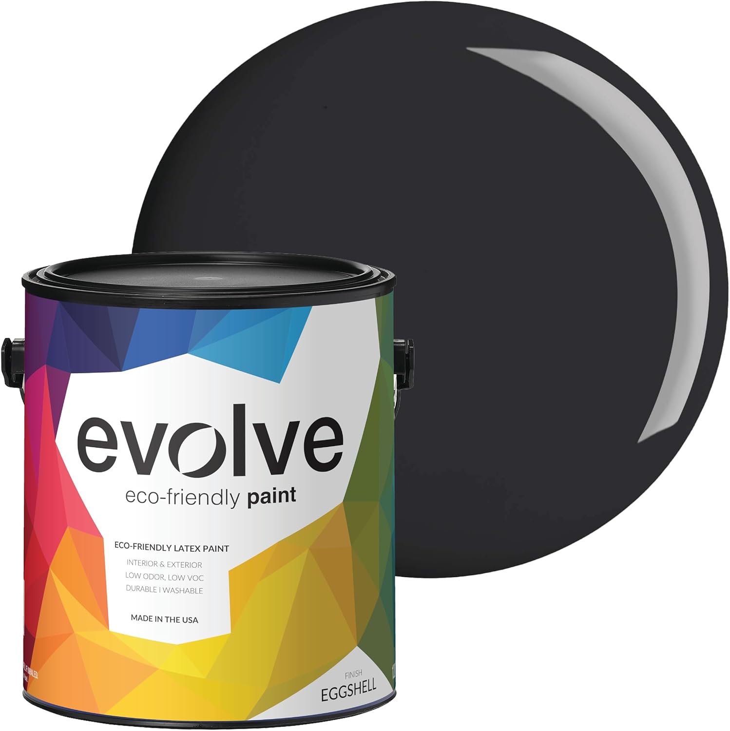 EVOLVE Paint & Primer – Environment-friendly, Low Sheen, One-coat Coverage (Black Iron, 1-Gallon)